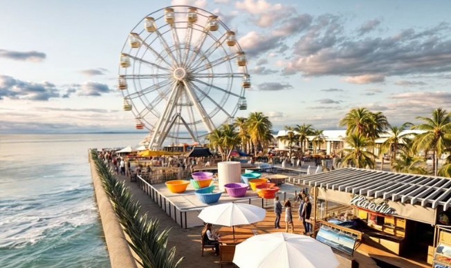 Gran Malecón del Mar — pier with Ferris wheel rendering