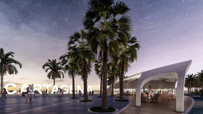 Gran Malecón del Mar — Cartagena plaza pavilion rendering